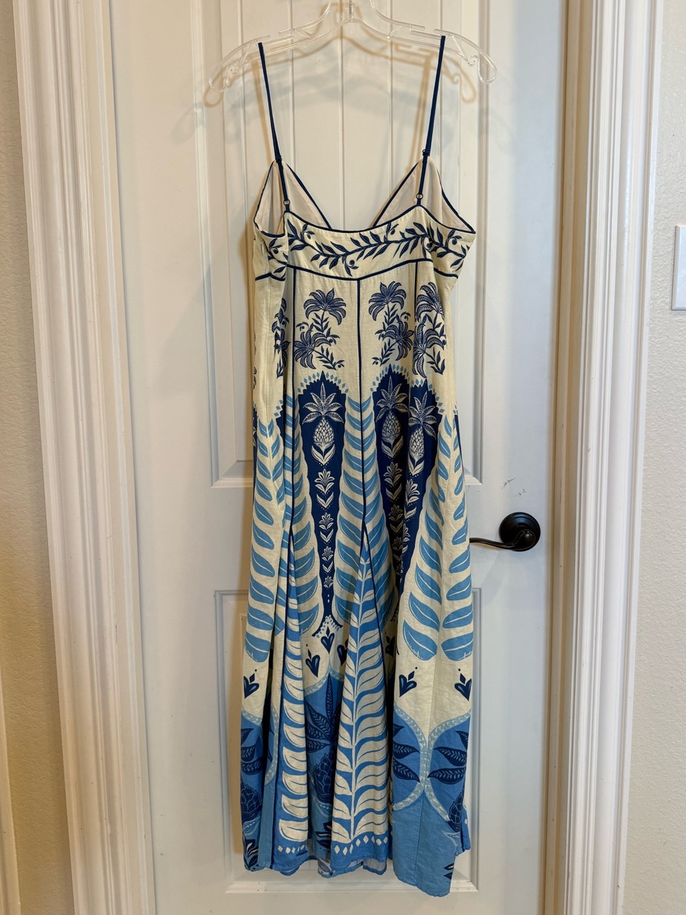 Farm Rio Sleeveless V-Neck A-Line Maxi Dress Blue - Picture 5 of 9
